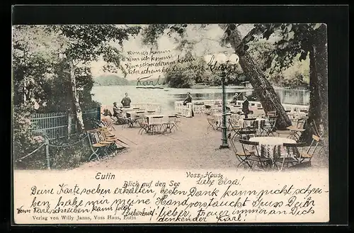 AK Eutin, Voss Haus, Aussenbewirtung mit Blick auf den See