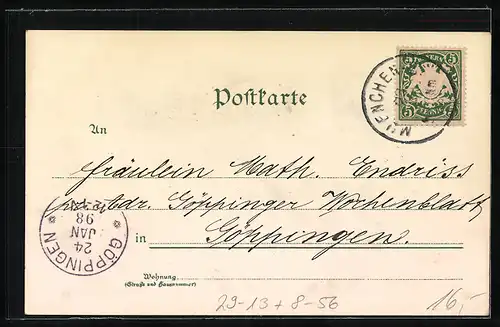 Winter-Lithographie München, Münchner Hofbräuhaus