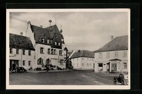 AK Bad Klosterlausnitz, Markt mit Rathaus, Ratskeller
