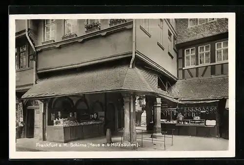 AK Alt-Frankfurt, Schirne, Haus auf 4 Holzsäulen