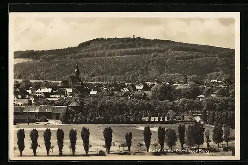 AK Rochlitz, Ortsansicht mit Rochlitzer Berg