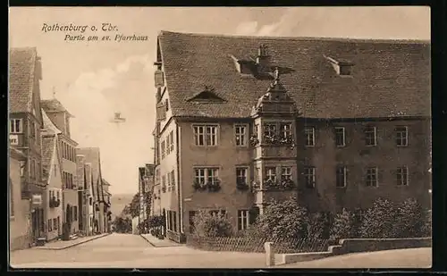 AK Rothenburg, Partie am evangelischem Pfarrhaus