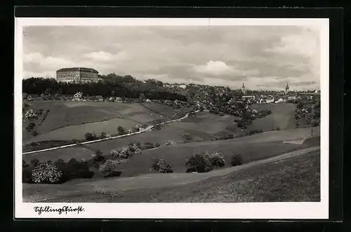 AK Schillingsfürst, Ortsansicht aus der Vogelschau