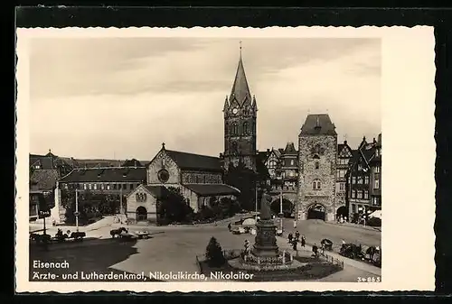 AK Eisenach, Ärzte- und Lutherdenkmal, Nikolaikirche, Nikolaitor