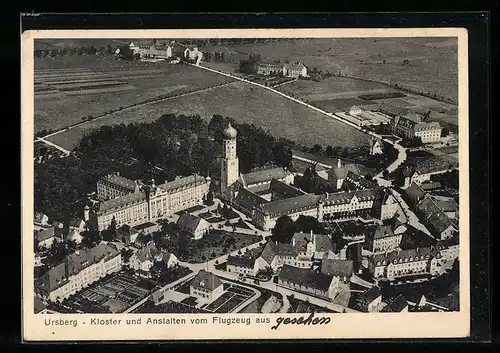 AK Ursberg, Kloster und Anstalten vom Flugzeug aus