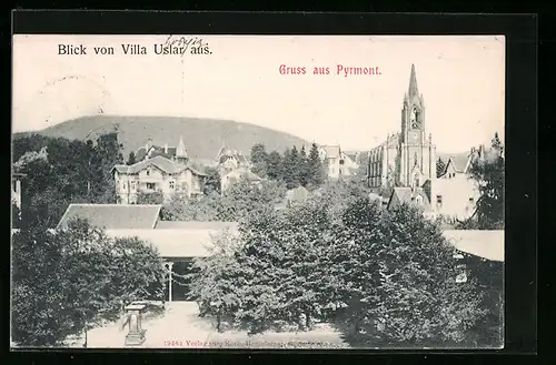 AK Pyrmont, Ortsansicht von Villa Uslar aus