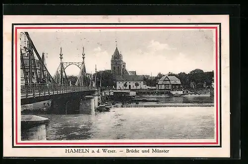 AK Hameln a. d. Weser, Brücke und Münster