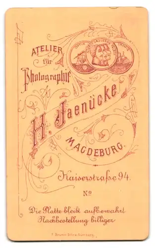 Fotografie H. Jaenücke, Magdeburg, Kaiserstrasse 94, Junges Fräulein mit Hochsteckfrisur und Halskette