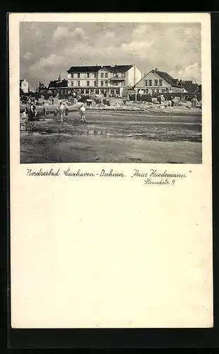 AK Cuxhaven-Duhnen, Am Haus Kriedemann in der Strandstrasse 9