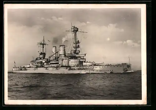AK Linienschiff Schlesien der Kriegsmarine auf Steuerbord