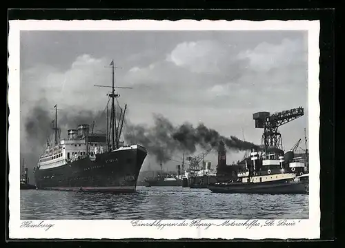 AK Hamburg, Einschleppen des Hapag-Motorschiffes St. Louis