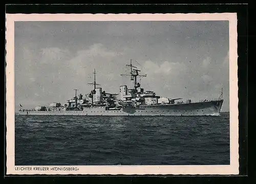 AK Kriegsmarine, Leichter Kreuzer Königsberg auf Fahrt