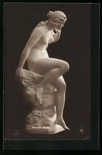 AK Statue von Herzig Echo