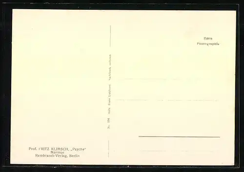 AK Prof. Fritz Klimsch, Psyche, Marmor