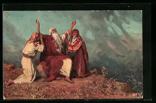 AK Moses betet für den Sieg Israels über die Amalekiter