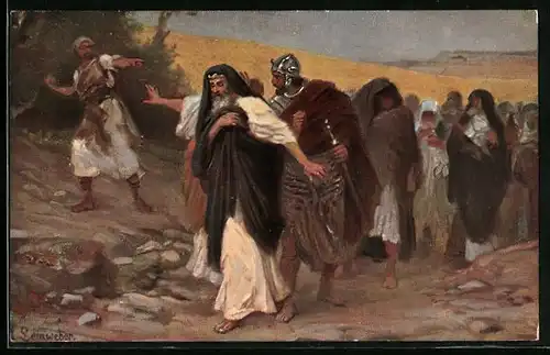 AK David auf der Flucht vor Absalom