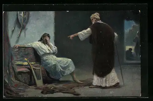 Künstler-AK Die heilige Schrift Nr. 4 /10: David und Nathan