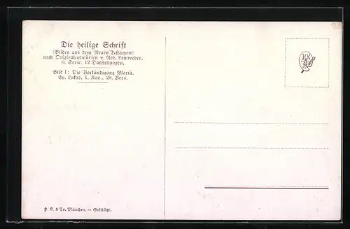 Künstler-AK Bilder aus dem neuen Testament, Die Verkündung Mariä