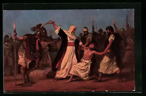 Künstler-AK Samuel tötet Agag