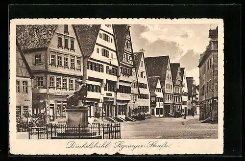 AK Dinkelsbühl, Segringer-Strasse mit Denkmal