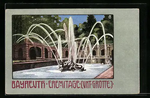 AK Bayreuth, Eremitage, Unt. Grotte