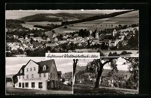 AK Wald-Michelbach, Gasthaus und Pension zum Löwen, Ortsansicht