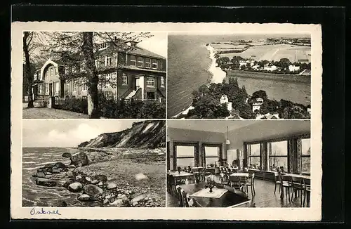 AK Niendorf / Ostsee, Hotel Antoniushaus, Strandansicht und Ortspanorama