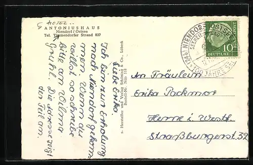 AK Niendorf / Ostsee, Hotel Antoniushaus, Strandansicht und Ortspanorama