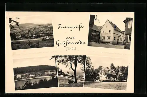 AK Gräfenroda /Thür., Hotel Deutscher Hof, Panorama