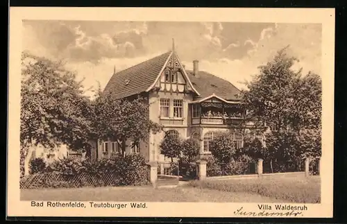 AK Bad Rothenfelde, Hotel-Villa Waldesruh, Teilansicht