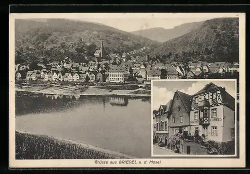 AK Briedel a. d. Mosel, Ortsansicht, Gasthof Zum Anker