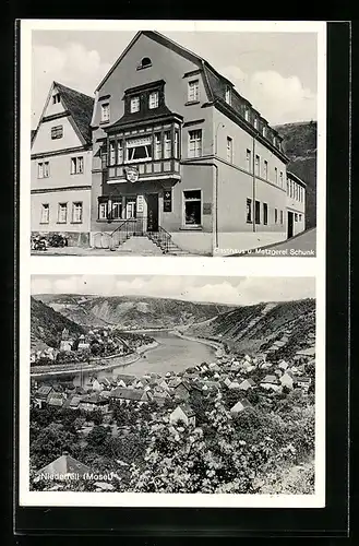 AK Niederfell /Mosel, Gasthaus und Metzgerei Schunk, Teilansicht