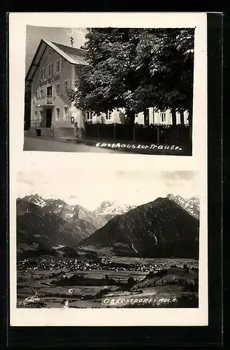 AK Oberstdorf, Gasthaus zur Traube, Totalansicht aus der Vogelschau