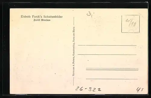 Künstler-AK Elsbeth Forck: Schattenbild Der kleine Däumling