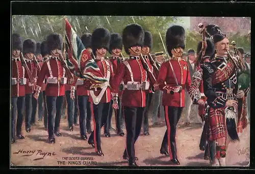 Künstler-AK Harry Payne: The Scots Guards, the King`s Guards