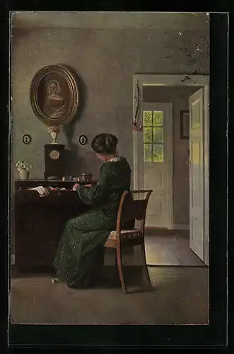 Künstler-AK sign. Alfred Broge: Stille Arbeit