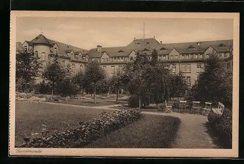 AK Mainz, St. Hidegardis Krankenhaus mit Garten
