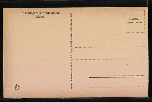 AK Mainz, St. Hidegardis Krankenhaus mit Garten