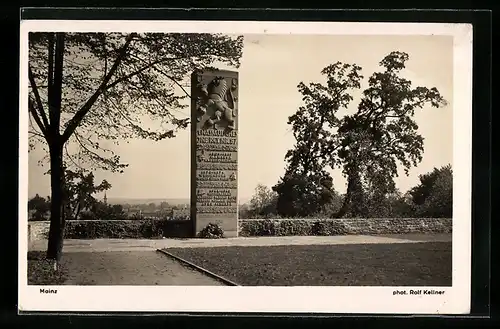 AK Mainz, Denkmal für die Gefallenen des 1. Nass. Inf. Rgt. Nr. 87