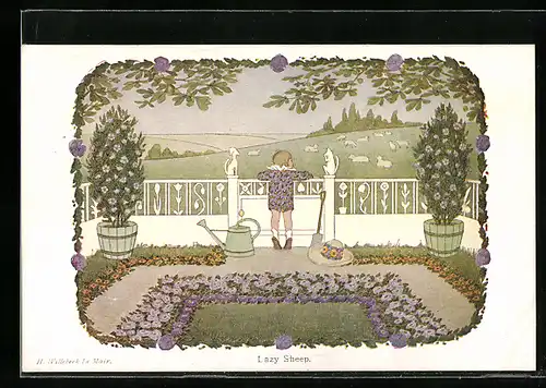 Künstler-AK Henriette Willebeek le Mair: Lazy Sheep