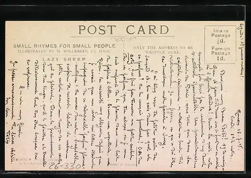 Künstler-AK Henriette Willebeek le Mair: Lazy Sheep