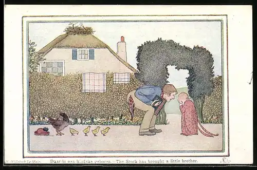 Künstler-AK Henriette Willebeek le Mair: Daar is een Kindeke geboren, Old Dutch Nursery Rhymes