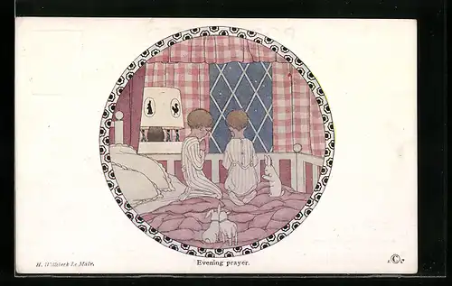 Künstler-AK Henriette Willebeek le Mair: Evening prayer