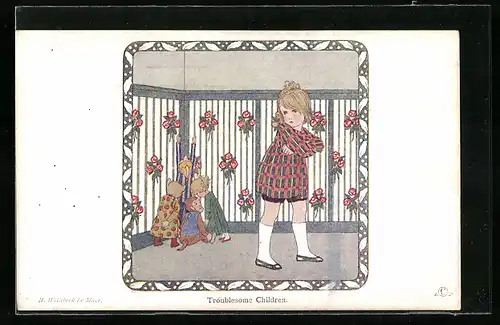 Künstler-AK Henriette Willebeek le Mair: Troublesome Children, The Childrens Corner