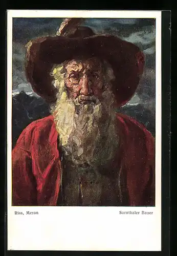 Künstler-AK Thomas Riss: Alter Sarnthaler Bauer in Volkstracht
