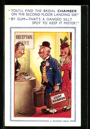 Künstler-AK Arnold Taylor: You`ll find the bridal Chamber on the second floor..., Flitterwochen