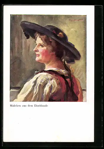 Künstler-AK Thomas Riss: Mädchen aus dem Etschlande