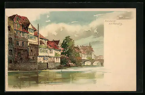 Künstler-Lithographie Otto Hammel: Hannover, Alt-Venedig