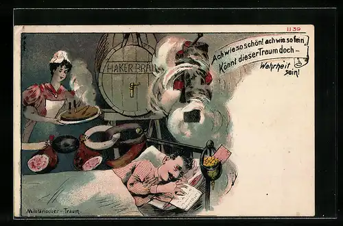 Künstler-AK Bruno Bürger & Ottillie Nr. 1139: Ach wieso schön! ach wie so fein könnt dieser Traum doch Wahrheit sein!