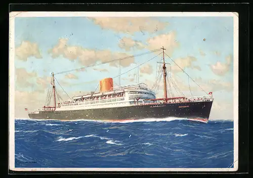 Künstler-AK Robert Schmidt: Passagierschiff Potsdam auf See